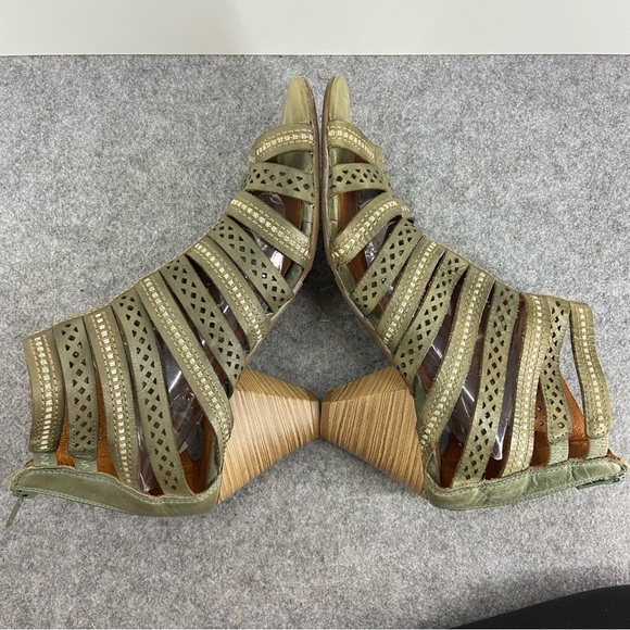 Pikolinos Super Soft Green Leather Gladiator Strappy Heels Women’s Size 8-8.5 - Picture 9 of 12